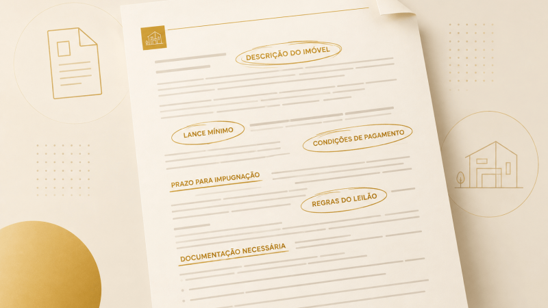 Termos de leilão de imóvel: por que entender evita prejuízo antes de arrematar